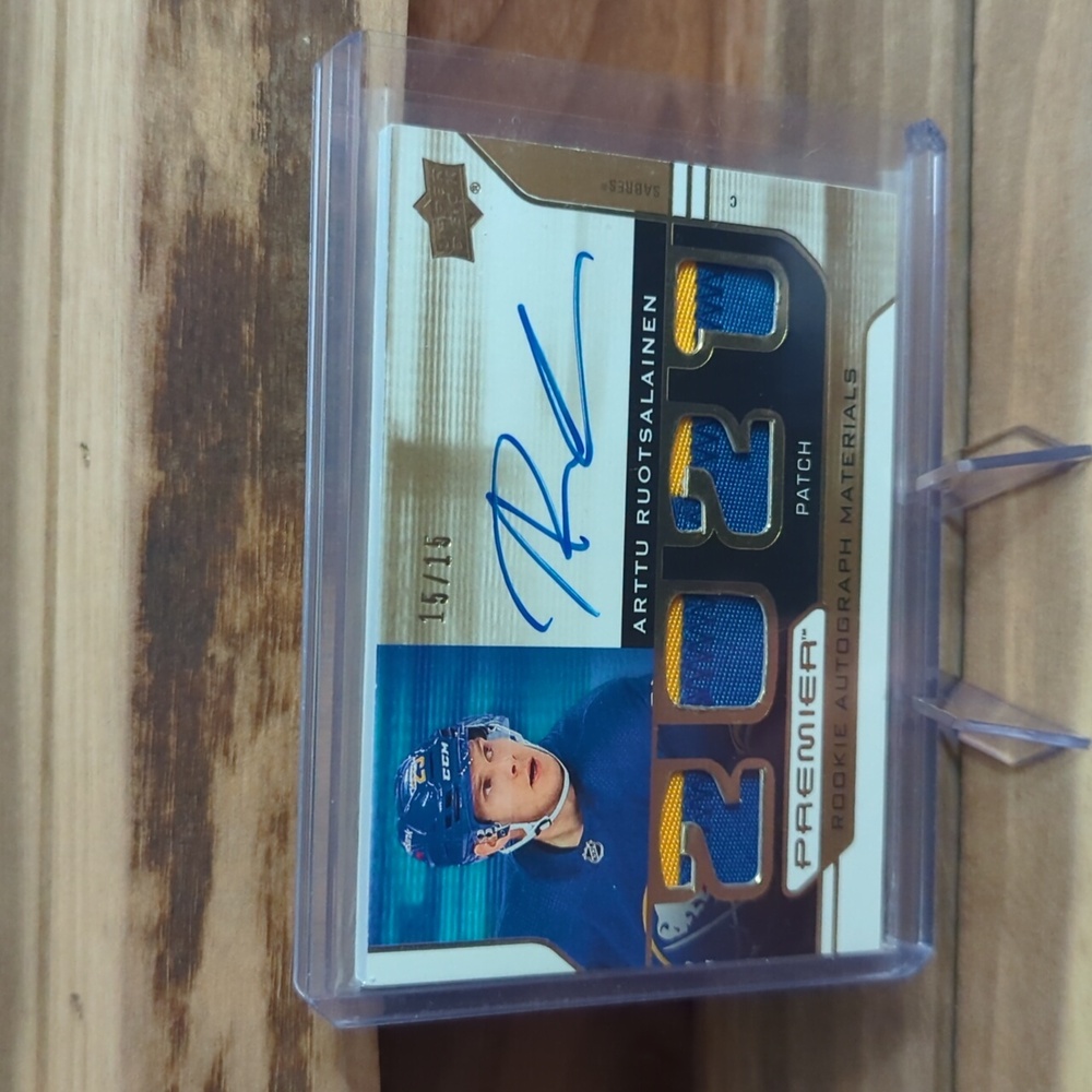 2021-22 Upper Deck Premier Rookie Auto Patch #PRA-AR Arttu Ruotsalainen 15/15